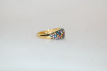 Load image into Gallery viewer, Fancy Sapphire Pave Gold Plated Silver Ring