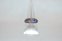 Load image into Gallery viewer, Fancy Sapphire Pave Gold Plated Silver Ring