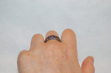 Load image into Gallery viewer, Fancy Sapphire Pave Gold Plated Silver Ring