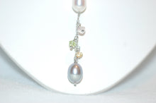 Load image into Gallery viewer, Pearl and Gemstone Silver Y Necklace