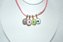 Load image into Gallery viewer, Handmade Evil Eye Glass and 14K Yellow Gold Charm