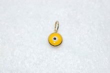 Load image into Gallery viewer, Handmade Evil Eye Glass and 14K Yellow Gold Charm