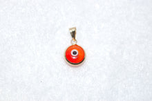 Load image into Gallery viewer, Handmade Evil Eye Glass and 14K Yellow Gold Charm