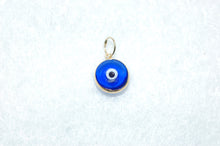 Load image into Gallery viewer, Handmade Evil Eye Glass and 14K Yellow Gold Charm