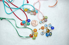 Load image into Gallery viewer, Handmade Evil Eye Glass and 14K Yellow Gold Charm