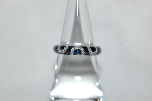 Hidalgo Enamel and Diamond Swirl Gold Band Ring