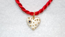 Load image into Gallery viewer, Sapphire and Diamond Heart Starburst Pendant