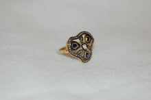 Load image into Gallery viewer, Diamond and Sapphire Waves Ring