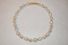 Load image into Gallery viewer, Baroque White Pearls and Bali Beads Necklace