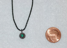 Load image into Gallery viewer, Emerald and Diamond Disk Necklace