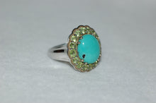 Load image into Gallery viewer, Beauty Mark Turquoise and Peridot Cocktail Ring