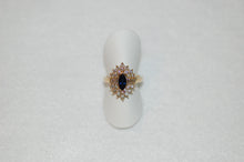 Load image into Gallery viewer, Marquis Sapphire and Diamond All Around Ring