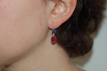 Load image into Gallery viewer, Sapphire, Ruby and Diamonds Drop Earrings