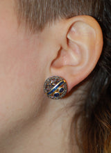 Load image into Gallery viewer, Sapphire and Diamond Antique Style Stud Earrings
