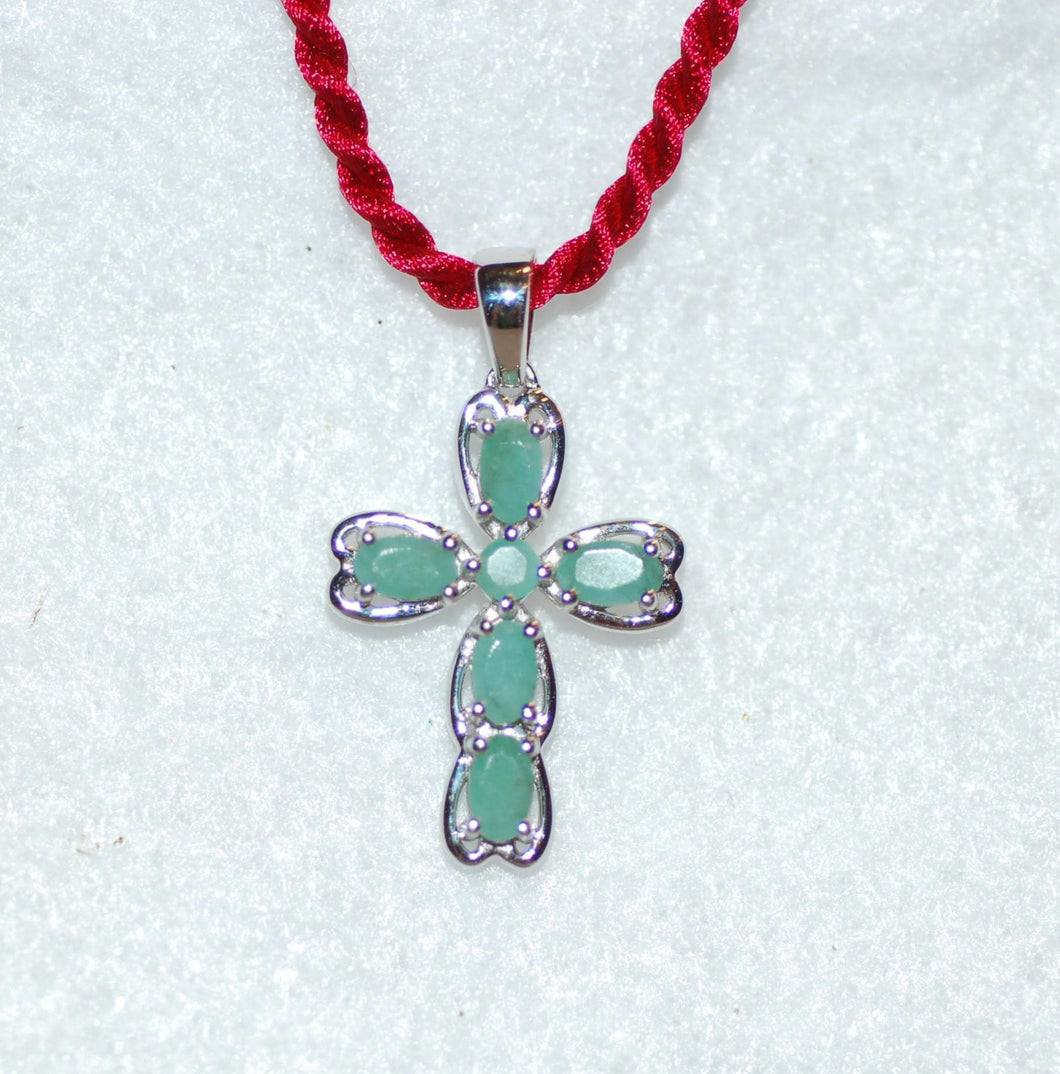 Emerald Heart Cross