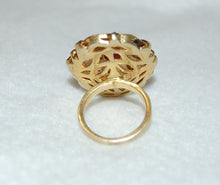 Load image into Gallery viewer, Ruby Cabochon and Diamonds Antique Style Large Shield Ring