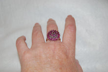 Load image into Gallery viewer, Marquise Ruby Cluster Ring
