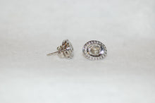 Load image into Gallery viewer, Antique Style Diamond Polki Silver Stud Earrings