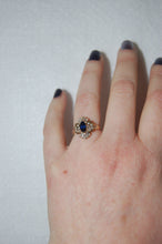Load image into Gallery viewer, Sapphire and Diamond Fan Ring