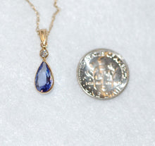 Load image into Gallery viewer, Tanzanite and Diamond Tear Drop Necklace