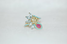 Load image into Gallery viewer, Gemstone Fan Cocktail Ring