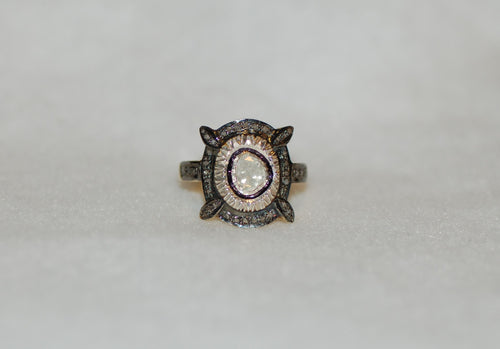 Diamond Shield Antique Style Ring
