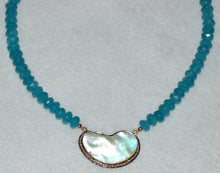 Load image into Gallery viewer, Mother of Pearl Crescent Moon Necklace