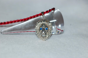Lion Head with Sapphire Eyes Pendant