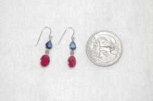 Load image into Gallery viewer, Sapphire, Ruby and Diamonds Drop Earrings