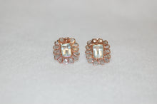 Load image into Gallery viewer, Aquamarine and Diamond Stained Glass Earrings