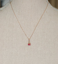 Load image into Gallery viewer, Watermelon Tourmaline and Diamond Necklace