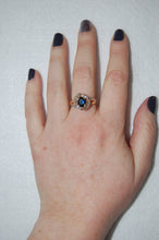 Load image into Gallery viewer, Sapphire and Diamond Fan Ring