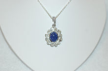 Load image into Gallery viewer, Diamond and Gemstone Cabochon Flower Pendant