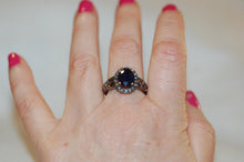 Load image into Gallery viewer, Sapphire and Diamond Antique Style Ring