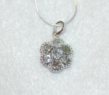 Load image into Gallery viewer, Rose Cut Diamond Flower Lattice Silver Necklace