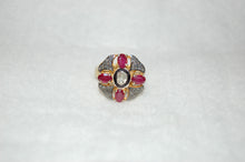 Load image into Gallery viewer, Ruby and Diamond Antique Style Maltese Cross Ring