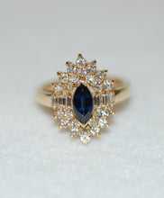 Load image into Gallery viewer, Marquis Sapphire and Diamond All Around Ring