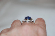 Load image into Gallery viewer, Tanzanite Cabochon Zodiac Ring