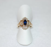 Load image into Gallery viewer, Marquis Sapphire and Diamond Double Crown Ring
