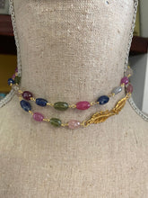 Load image into Gallery viewer, Multi Color Sapphire Tin Cup Necklace