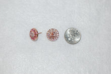 Load image into Gallery viewer, Morganite and Rhodolite Garnet Pinwheel Earrings