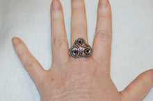 Load image into Gallery viewer, Diamond and Sapphire Waves Ring