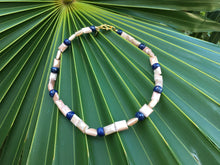 Load image into Gallery viewer, Sapphire and Mystic Moonstone Geometric Necklace