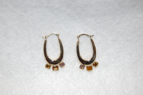 Fancy Diamonds Hoop Earrings