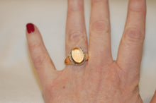 Load image into Gallery viewer, Citrine Cabochon and Diamond Signet Style Ring
