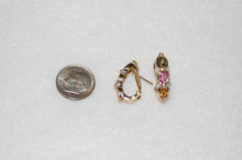 Load image into Gallery viewer, Tourmaline and Diamond J Hoop Earrings