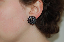 Load image into Gallery viewer, Sapphire Marquise Cluster Silver Earrings