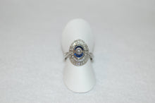 Load image into Gallery viewer, Antique Style Sapphire and Diamond Deco Ring