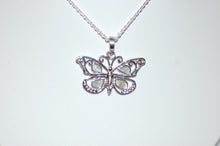 Load image into Gallery viewer, Diamond Stained Glass Butterfly Necklace