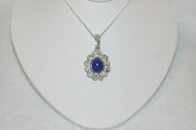 Load image into Gallery viewer, Diamond and Gemstone Cabochon Flower Pendant